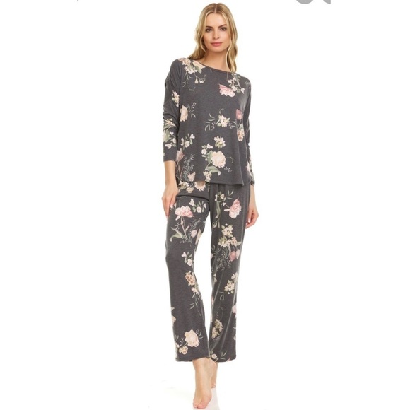 NWT Flora Nikrooz Kathy Floral Pajama Pants Grey Size Small Sleep Pjs Nighttime. - Picture 1 of 7